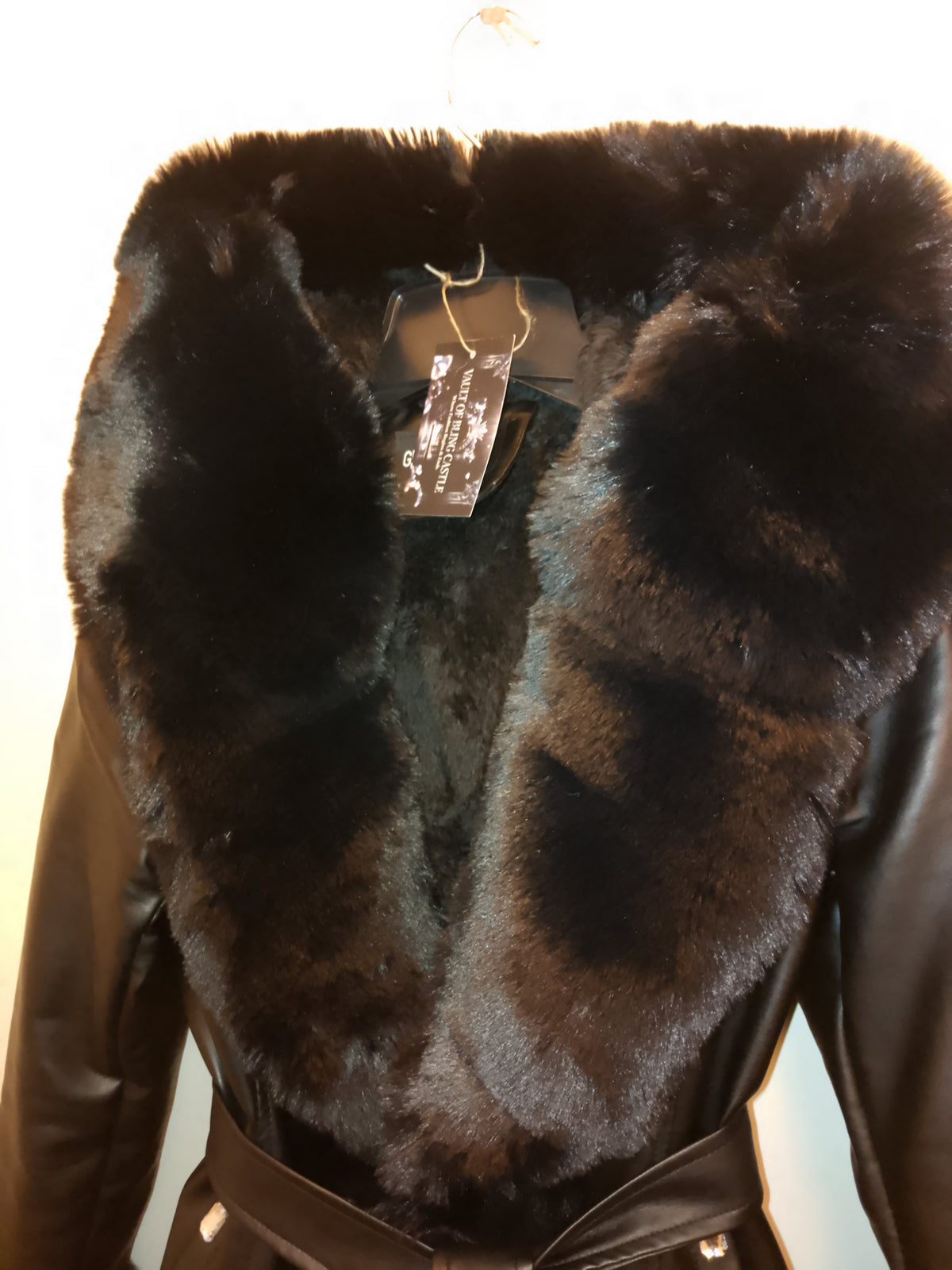 Black Ice Women's Plush Thick Faux Leather Coat