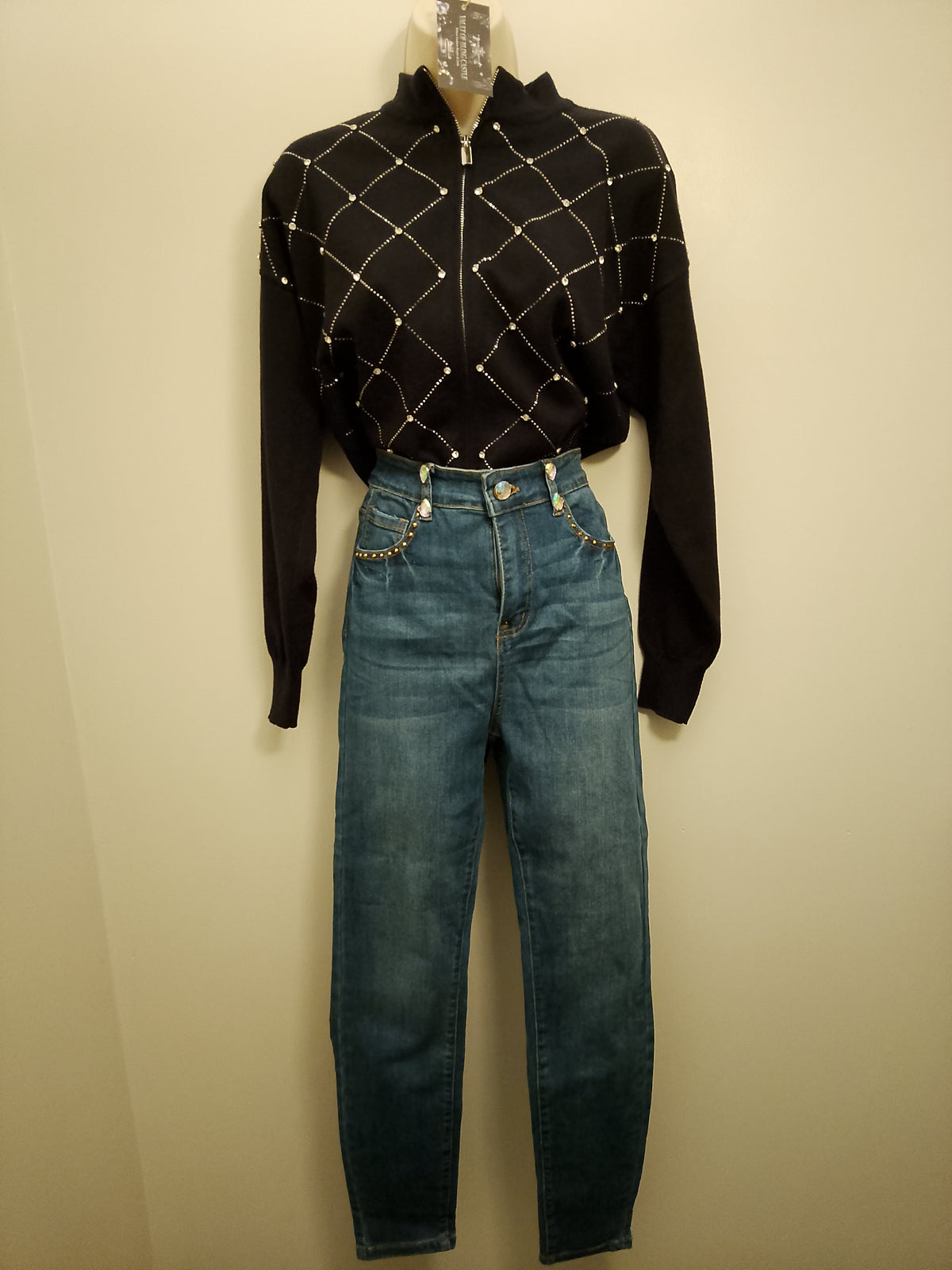 Gentle Beauty & Boundless Long Sleeve Navy Blue Knit Sweater