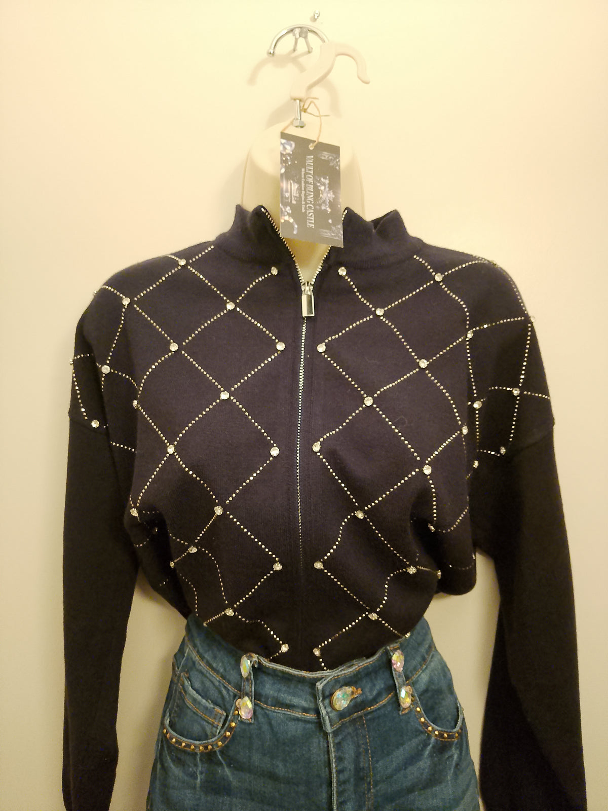 Gentle Beauty & Boundless Long Sleeve Navy Blue Knit Sweater