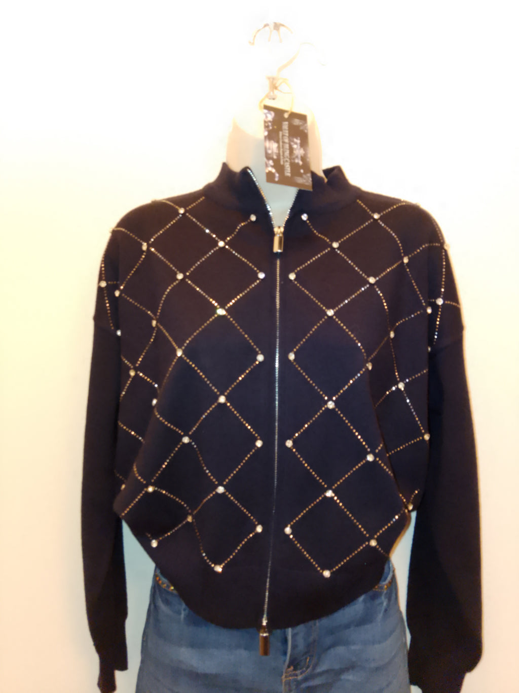 Gentle Beauty & Boundless Long Sleeve Navy Blue Knit Sweater