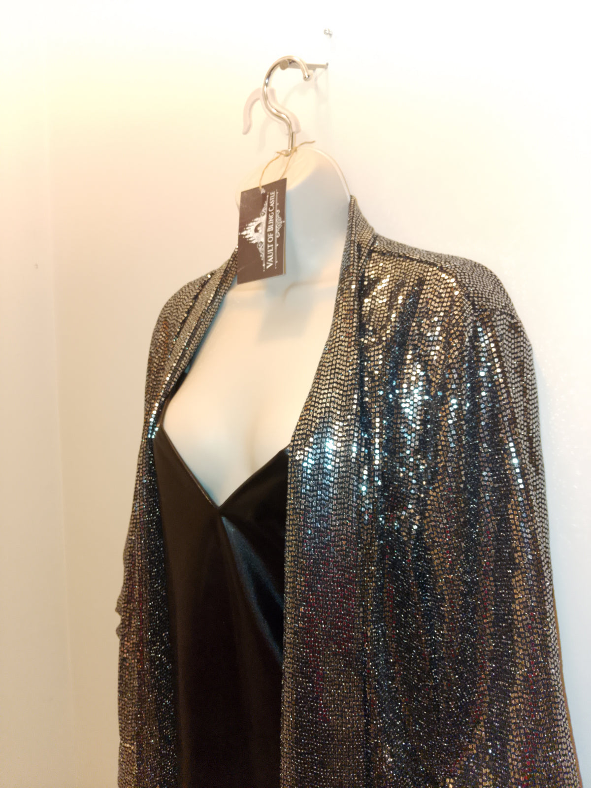 Soft Touch Wild Spirit Women's Faux Leather Pencil Dress & Sequin Blazer Set