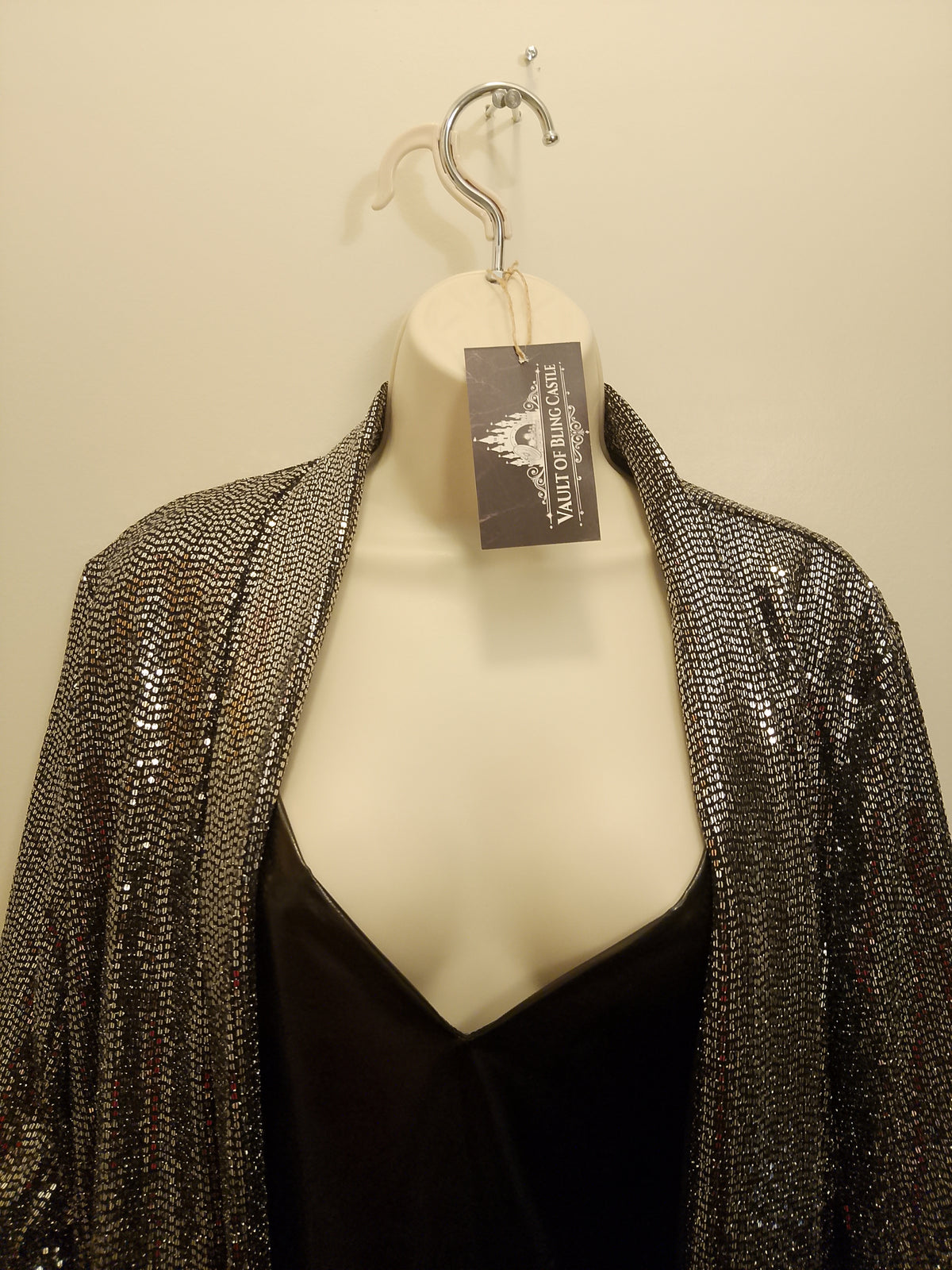 Soft Touch Wild Spirit Women's Faux Leather Pencil Dress & Sequin Blazer Set