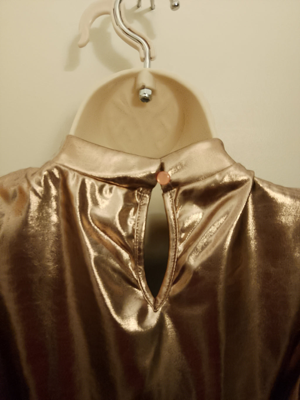 Copper Liquid Metal Women's 2 Piece Top & Ruffle Skirt