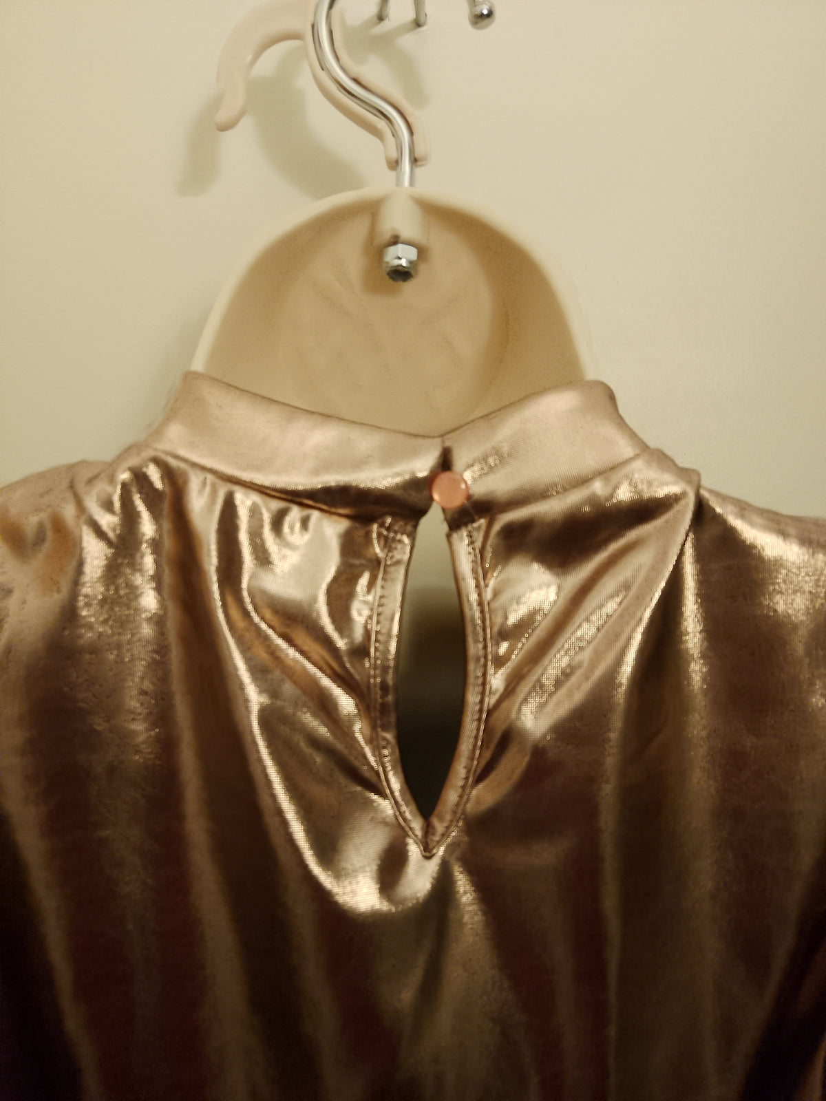 Copper Liquid Metal Women's 2 Piece Top & Ruffle Skirt