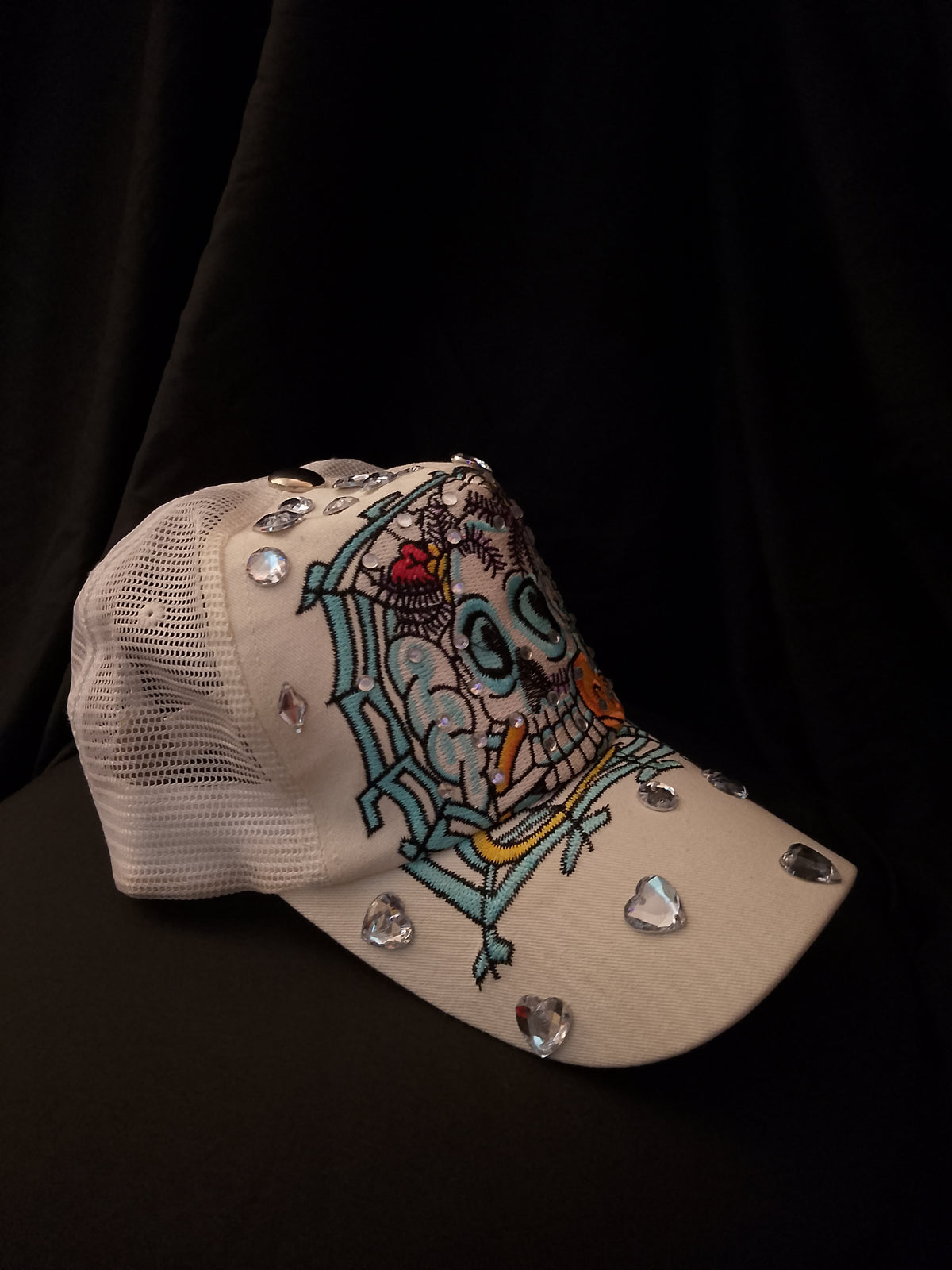 Skully Web Heart Women's Fashion Baseball Hat