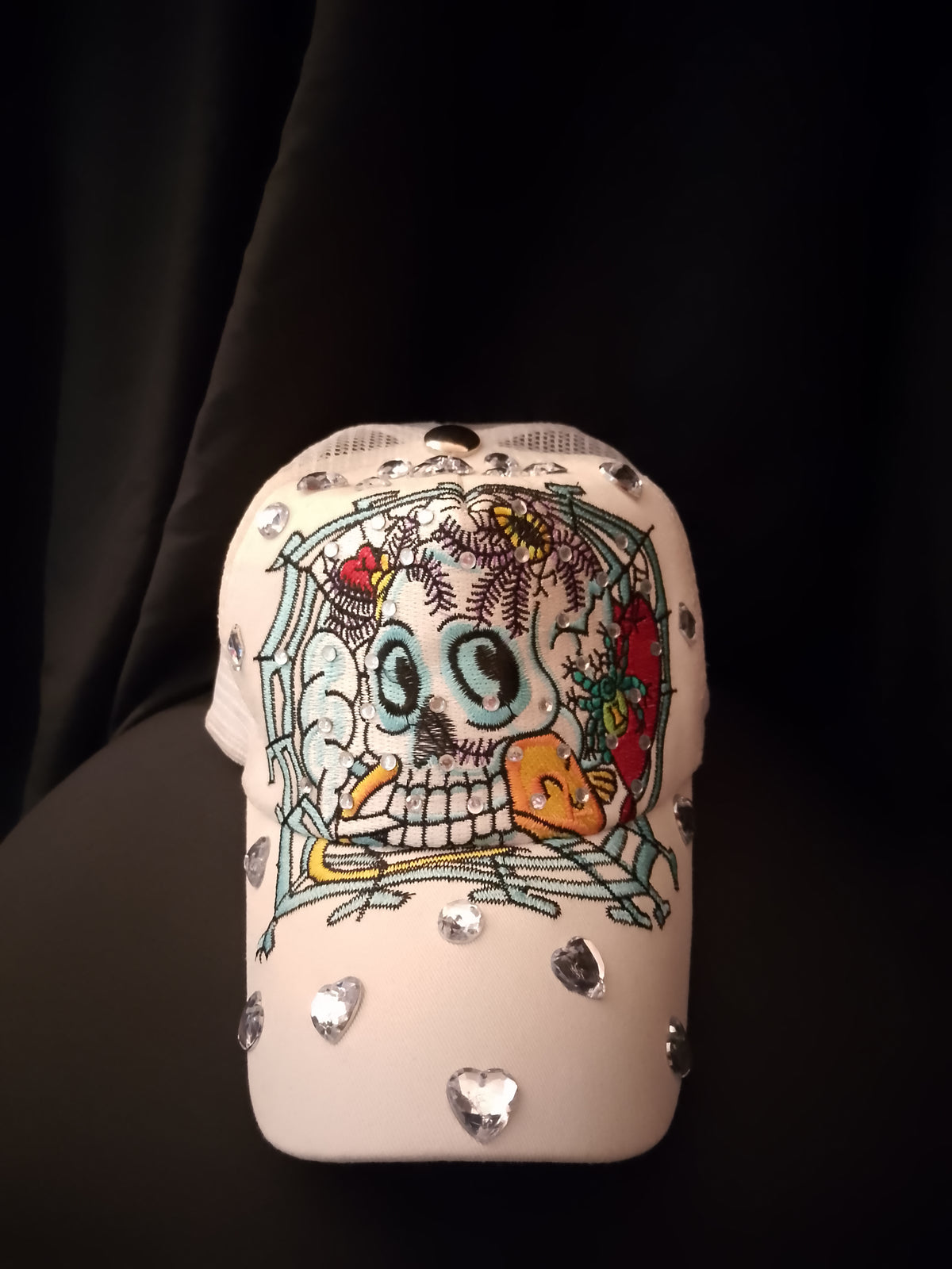 Skully Web Heart Women's Fashion Baseball Hat