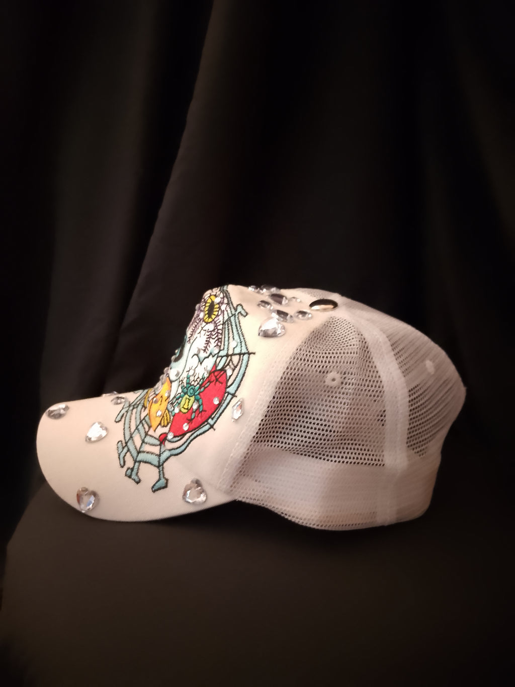 Skully Web Heart Women's Fashion Baseball Hat
