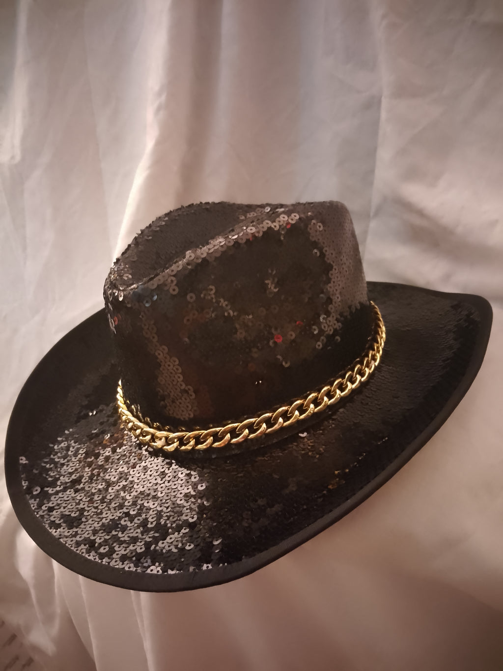 Golden Lasso Unisex Black Sequin Cowboy Hat  
