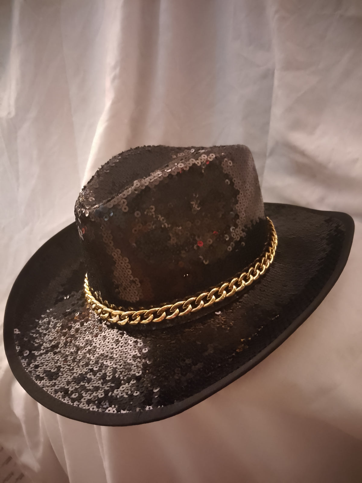 Golden Lasso Unisex Black Sequin Cowboy Hat  