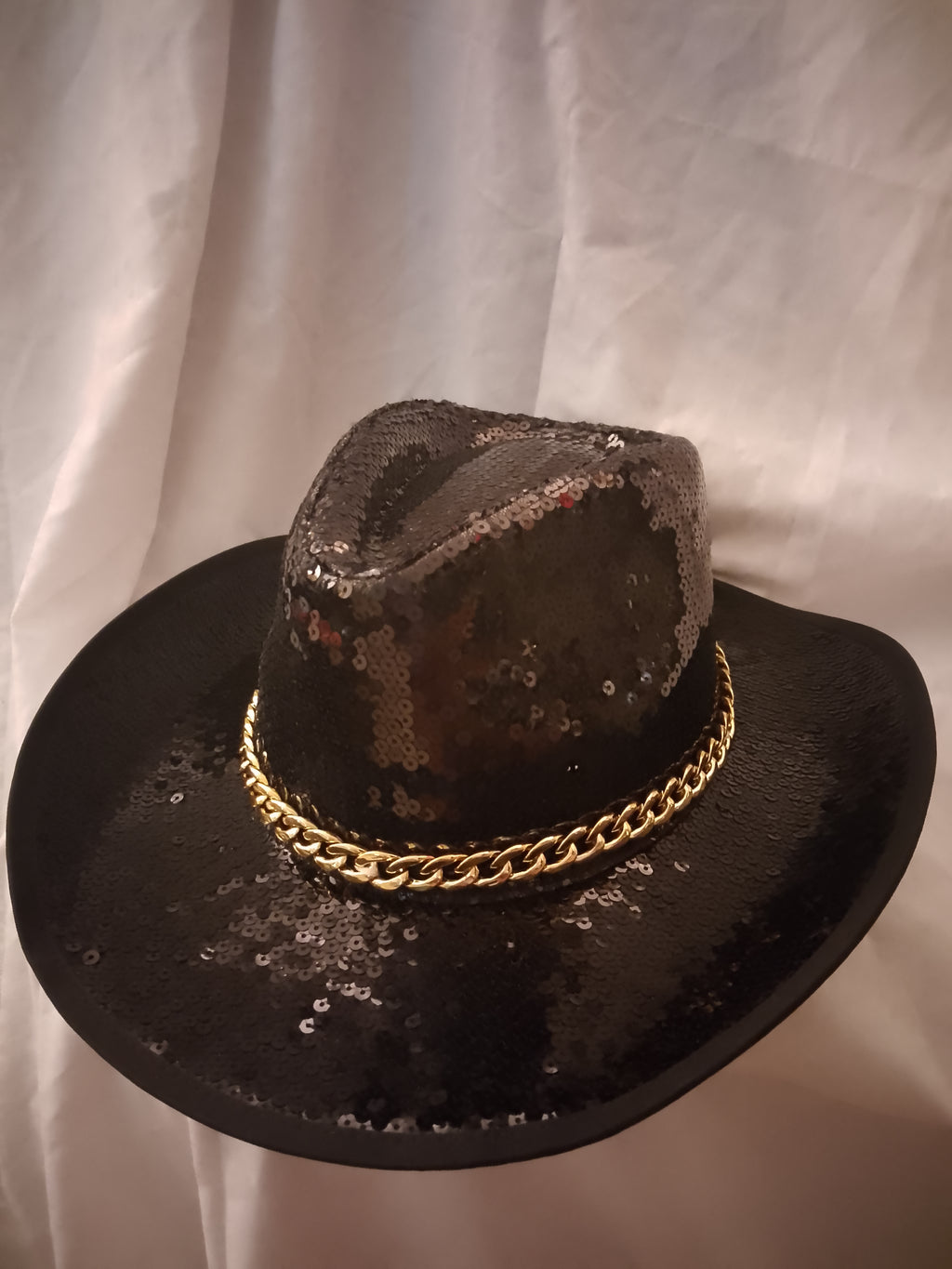 Golden Lasso Unisex Black Sequin Cowboy Hat  