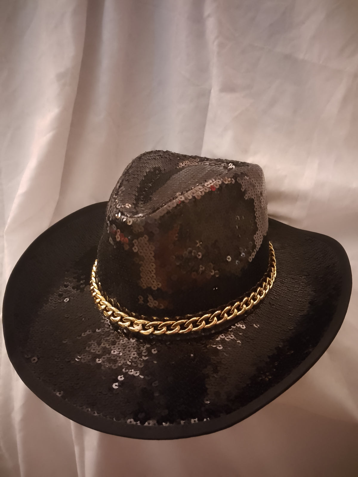 Golden Lasso Unisex Black Sequin Cowboy Hat  