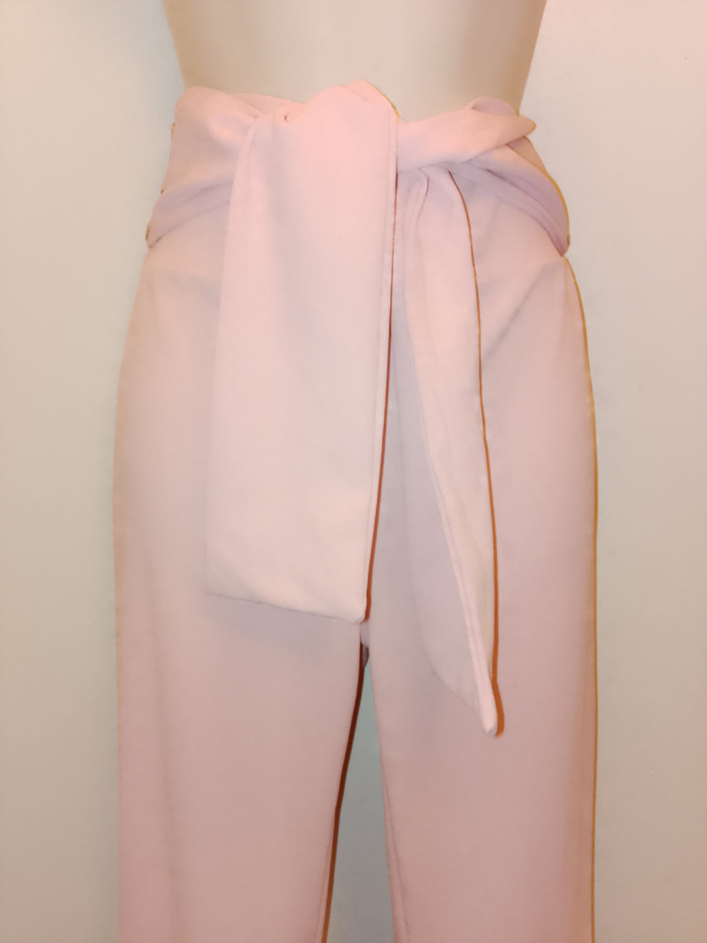 Blush Elegance Women's High-Waist Bow Slacks
