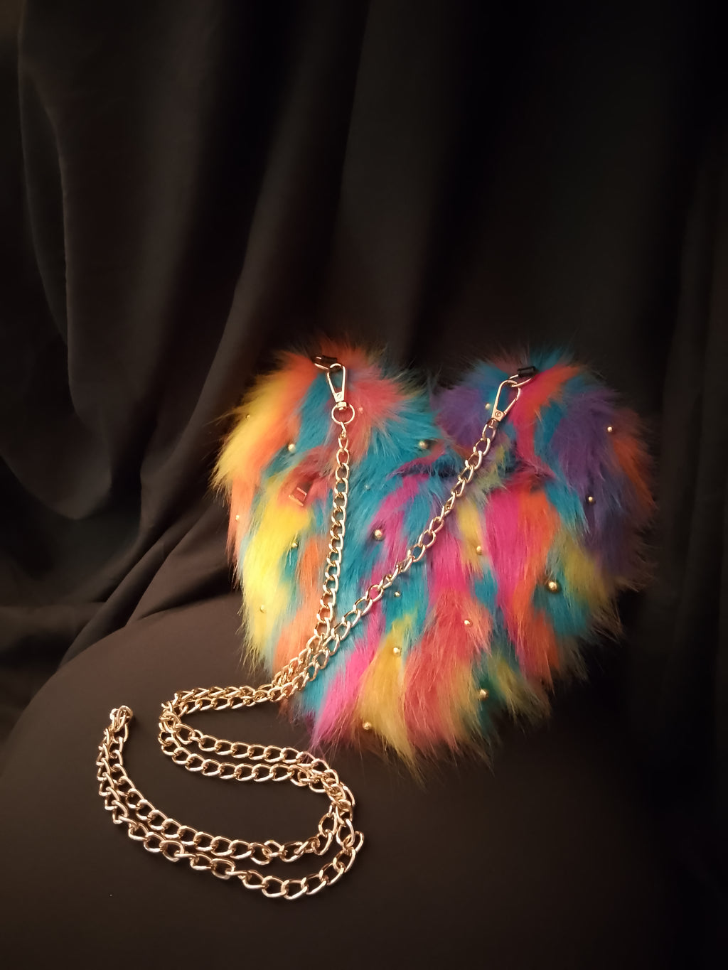 Lollypop Swirl Heart Shaped Cutch Purse 