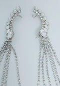 Glacial Ribbon Stream Liquid Drop Hook & Pierce Dangle Earrings