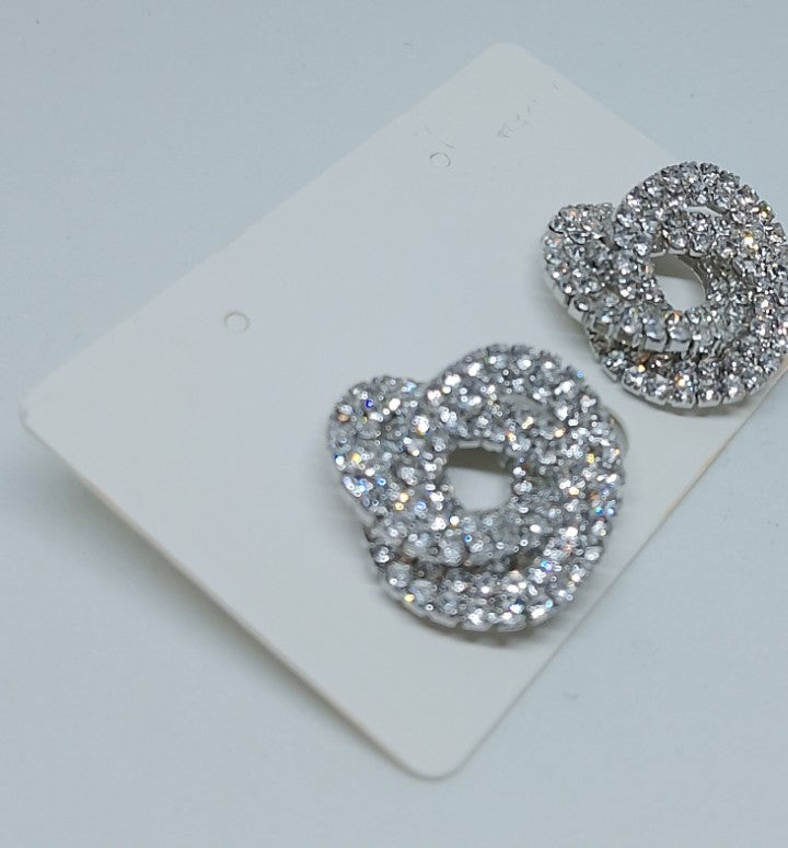 Luxe Overlapping Rope Platinum Twist Stud Earrings