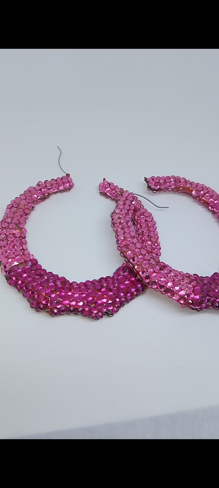 T - Vintage Cabernet Fiesta Berry Ruby Retro Bamboo Hoop Earrings