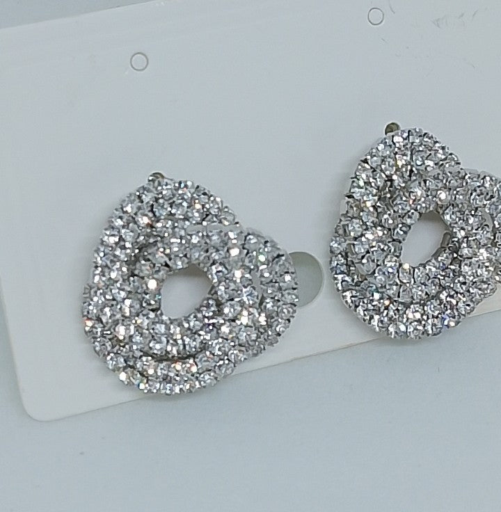 Luxe Overlapping Rope Platinum Twist Stud Earrings