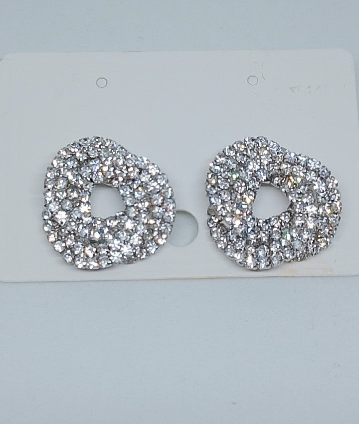 Luxe Overlapping Rope Platinum Twist Stud Earrings