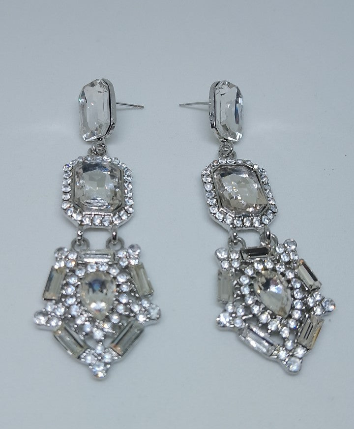 Chantilly Platinum Royal Dinner Drop Earrings