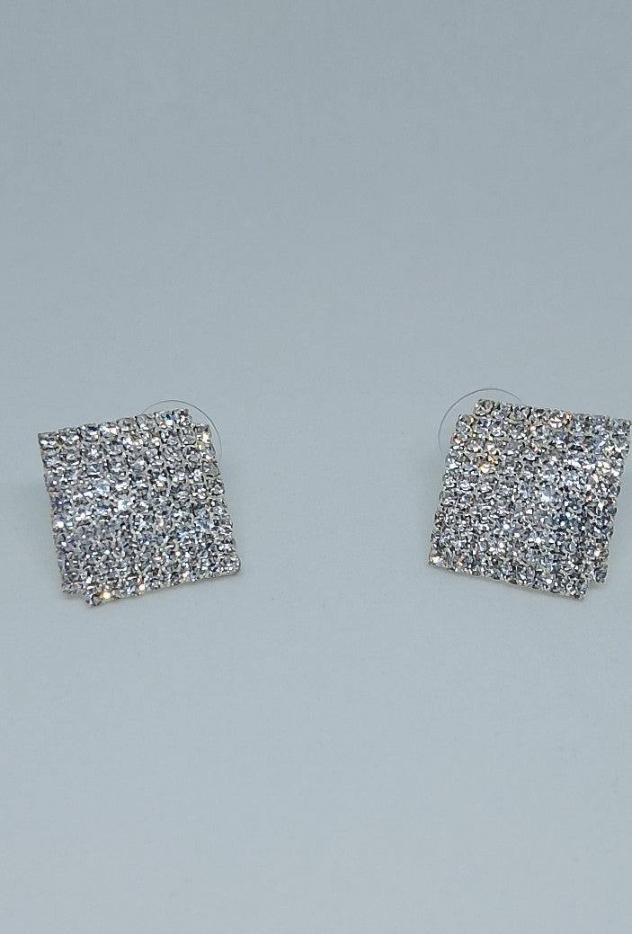 Imperial Sterling Frost Karat Box Square Stud Earrings