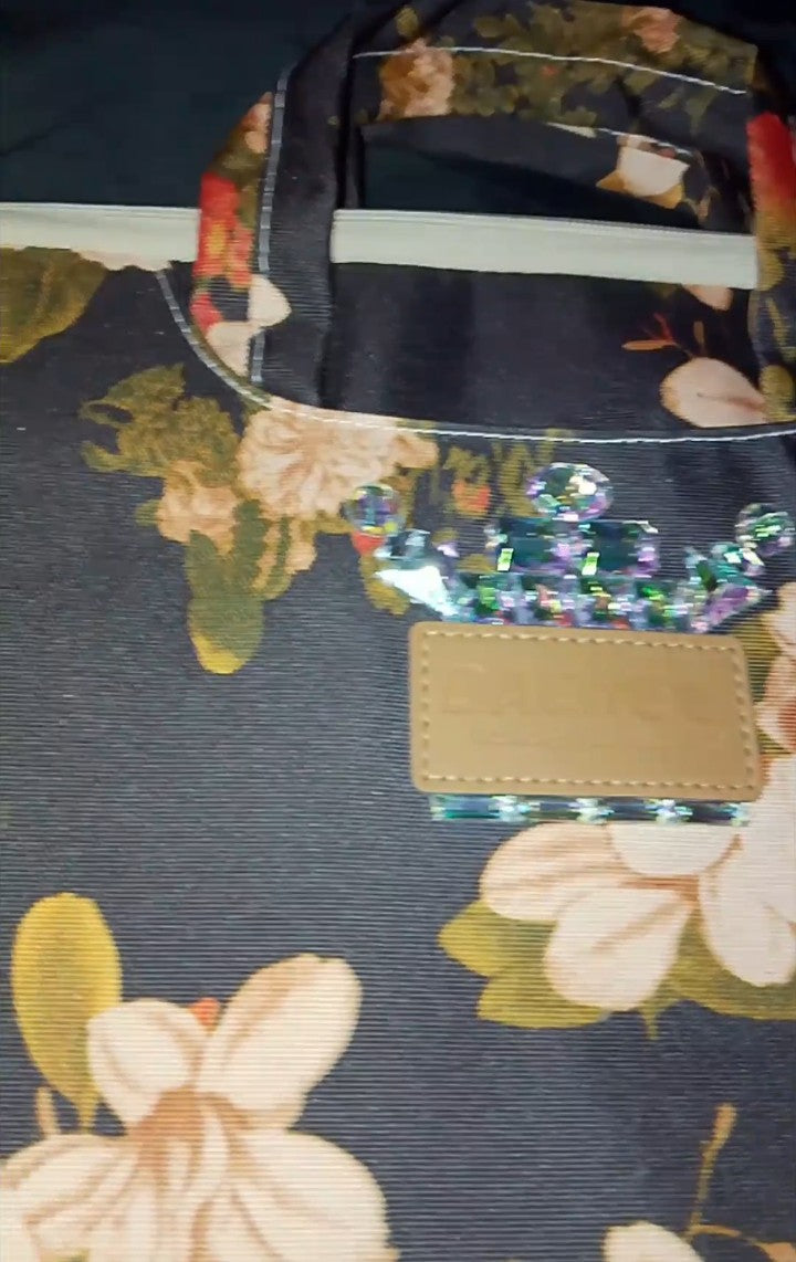 Bloom & Charm Floral Laptop Zip Up Shoulder Tote Bag