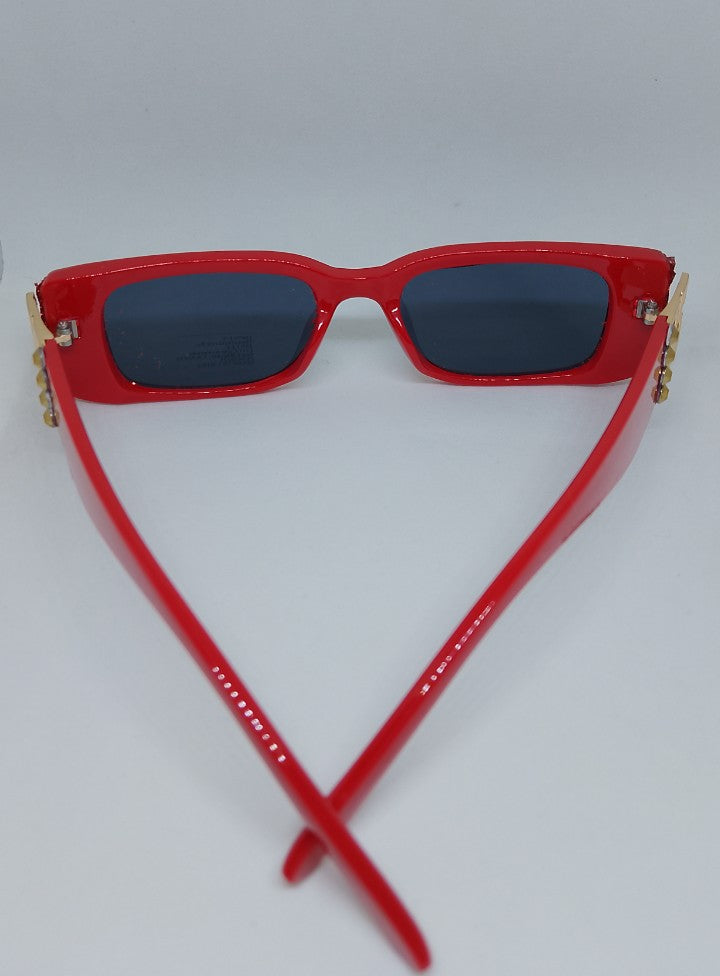 Pristine & Remarkable Red & Gold Frame Unisex Sunglasses