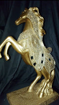 Unbridled Grace Golden Rearing Horse Sculpture