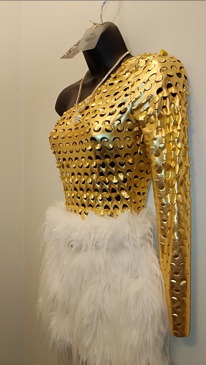 Vogue White Fluff Golden Gate Women's Dress