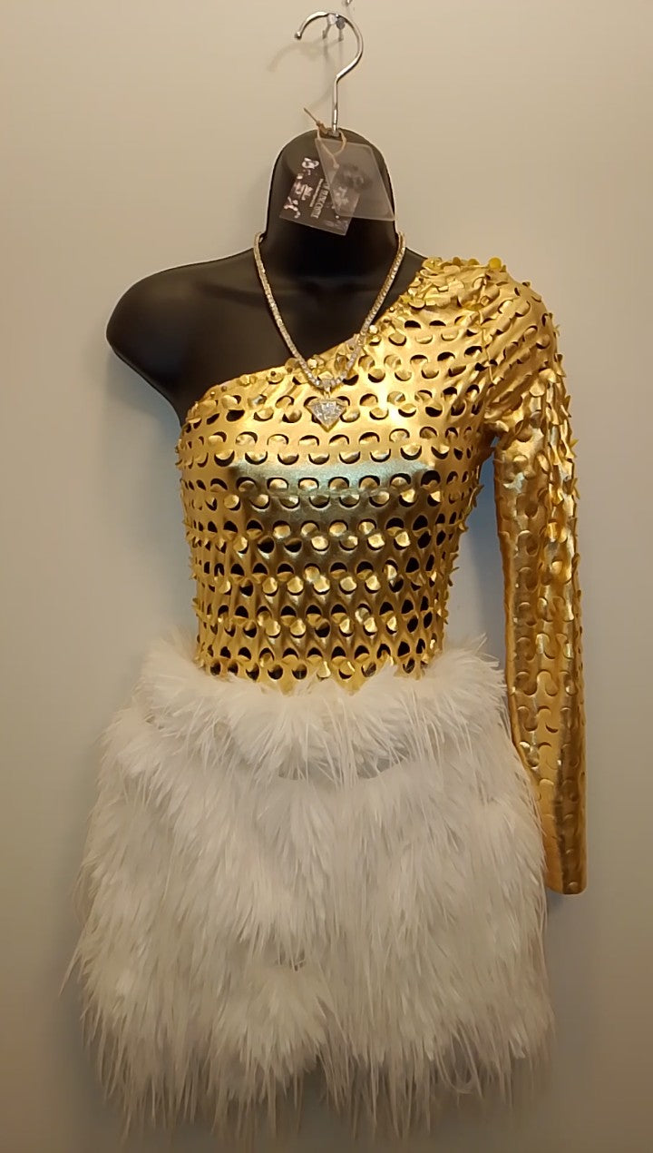 Vogue White Fluff Golden Gate Women's Dress