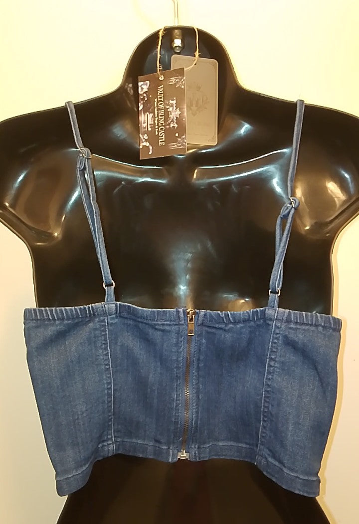 Blue Crushed Ice Women's Denim Camisole Top