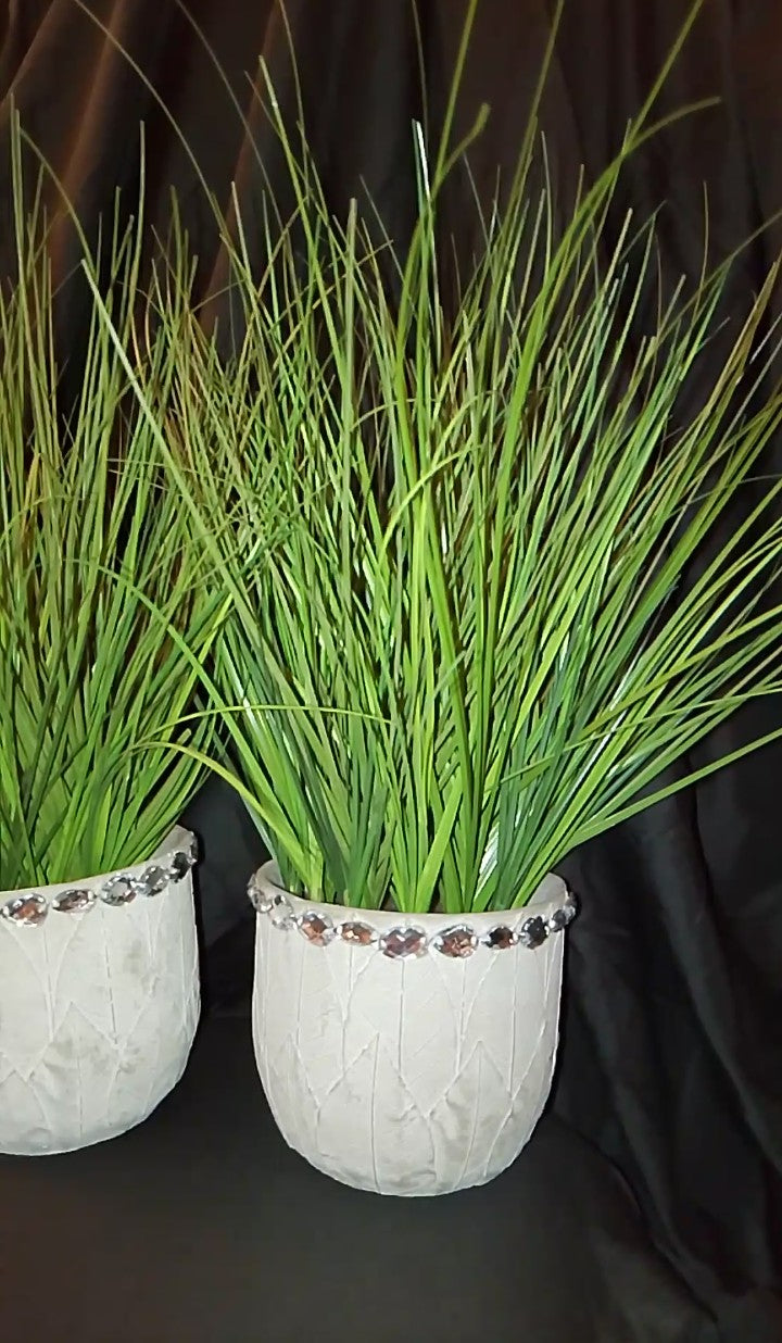 Lustre Greenery Pot Grass Planter Set
