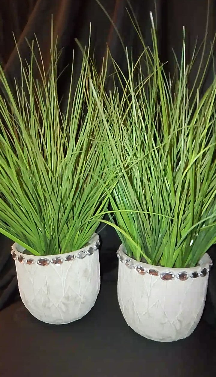 Lustre Greenery Pot Grass Planter Set