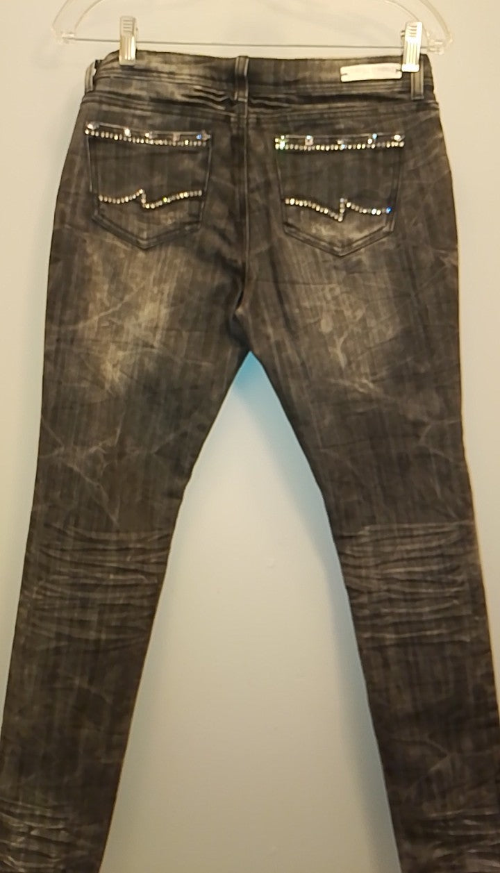 Azure Women's Black & White Denim Wash Jeans 