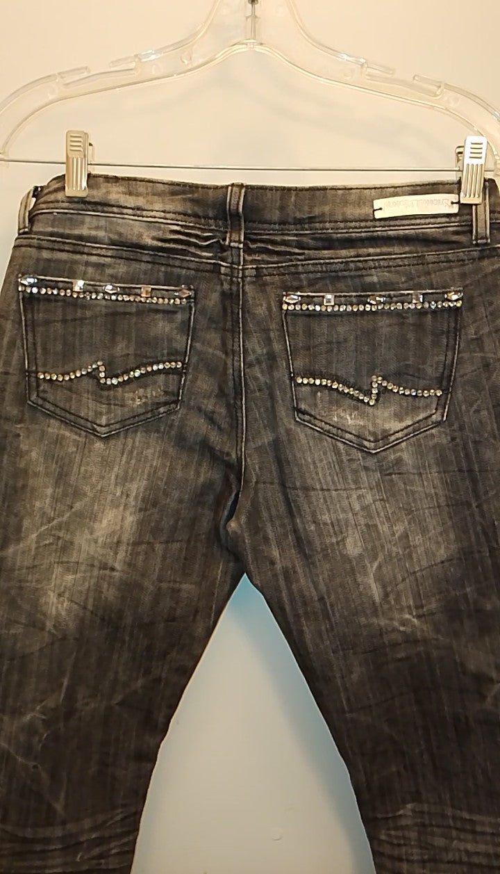 Azure Women's Black & White Denim Wash Jeans 