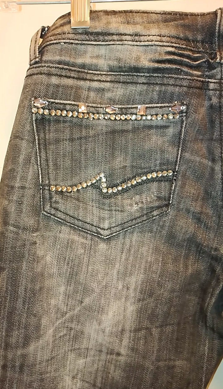 Azure Women's Black & White Denim Wash Jeans 