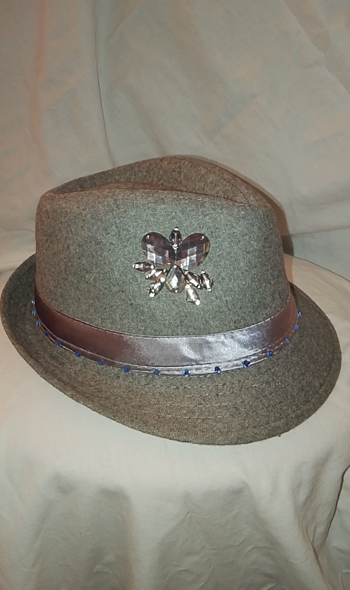Family Fortune Blue Sapphire Gray Women's Fedora Hat