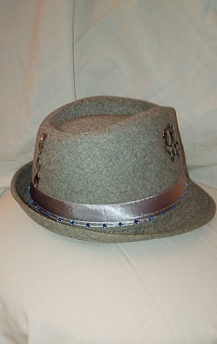 Family Fortune Blue Sapphire Gray Women's Fedora Hat