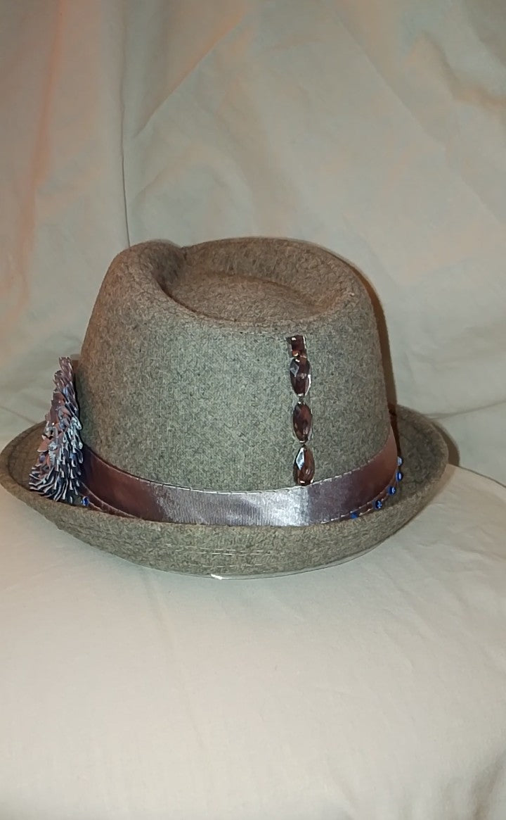Family Fortune Blue Sapphire Gray Women's Fedora Hat