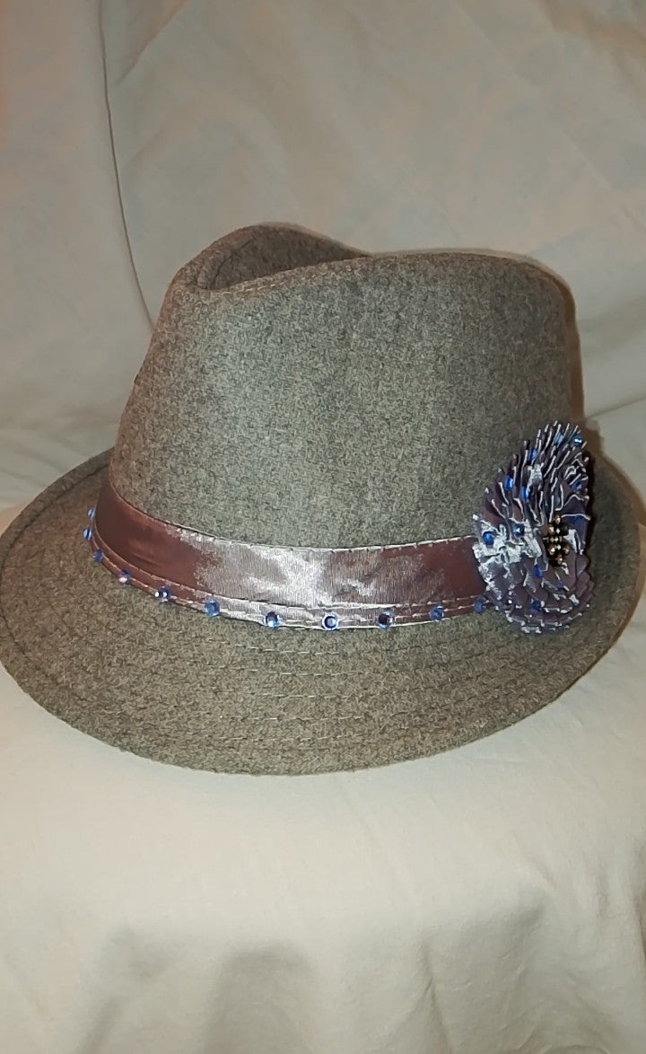 Family Fortune Blue Sapphire Gray Women's Fedora Hat