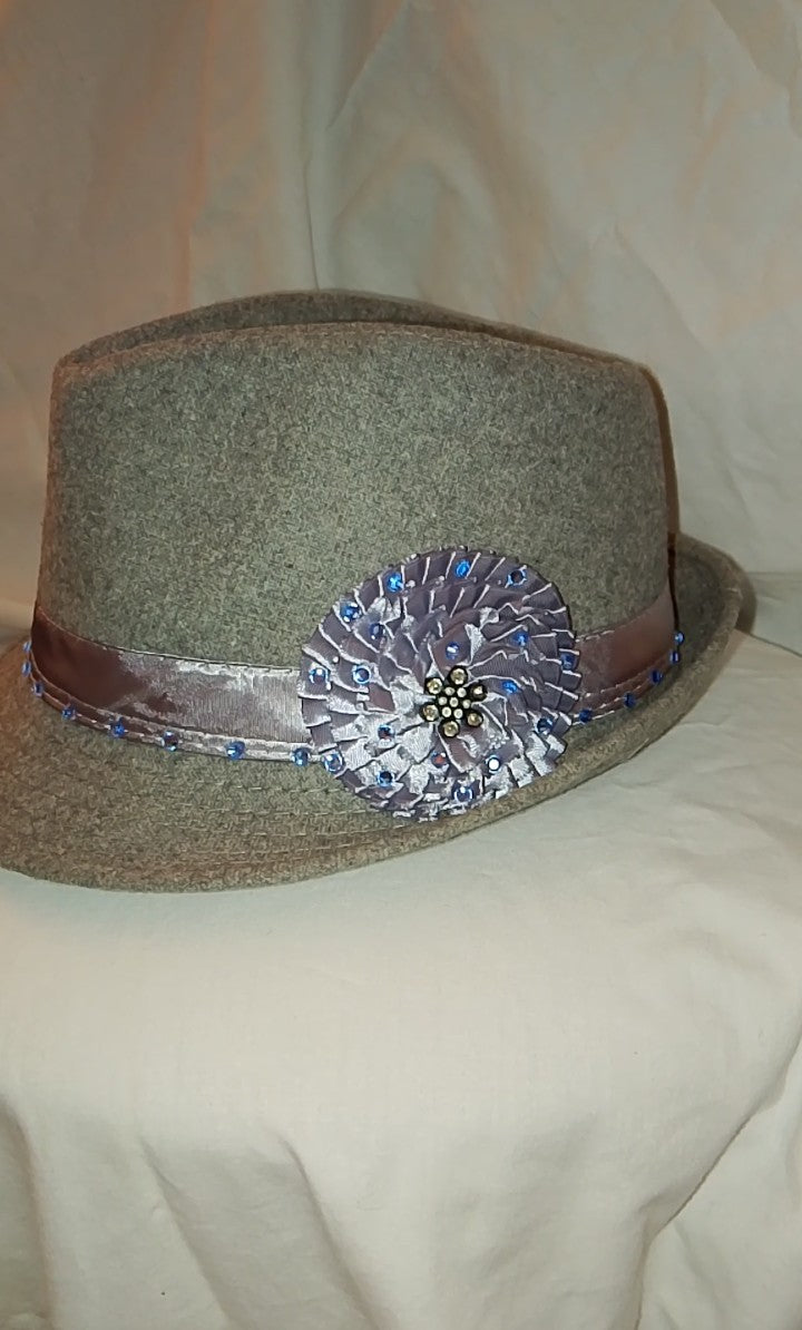 Family Fortune Blue Sapphire Gray Women's Fedora Hat