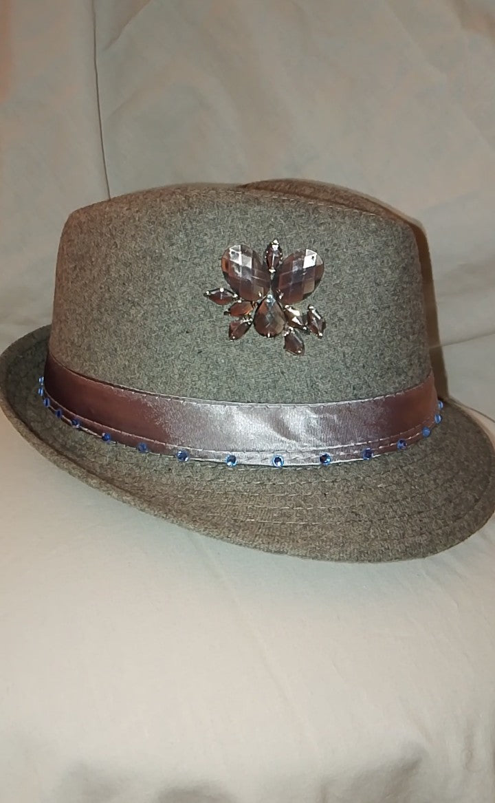 Family Fortune Blue Sapphire Gray Women's Fedora Hat