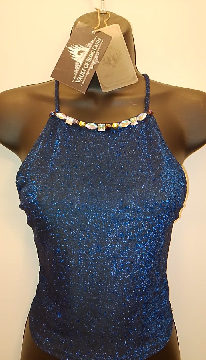 Royal Attraction & Appeal Women's Glitter Halter Top