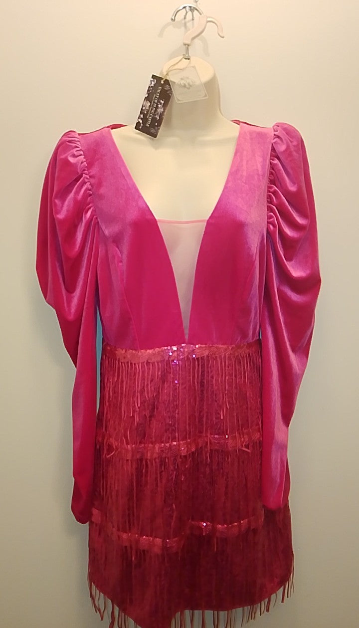 Shimmy Goals Fringe Women's Velvet Cocktail Dress