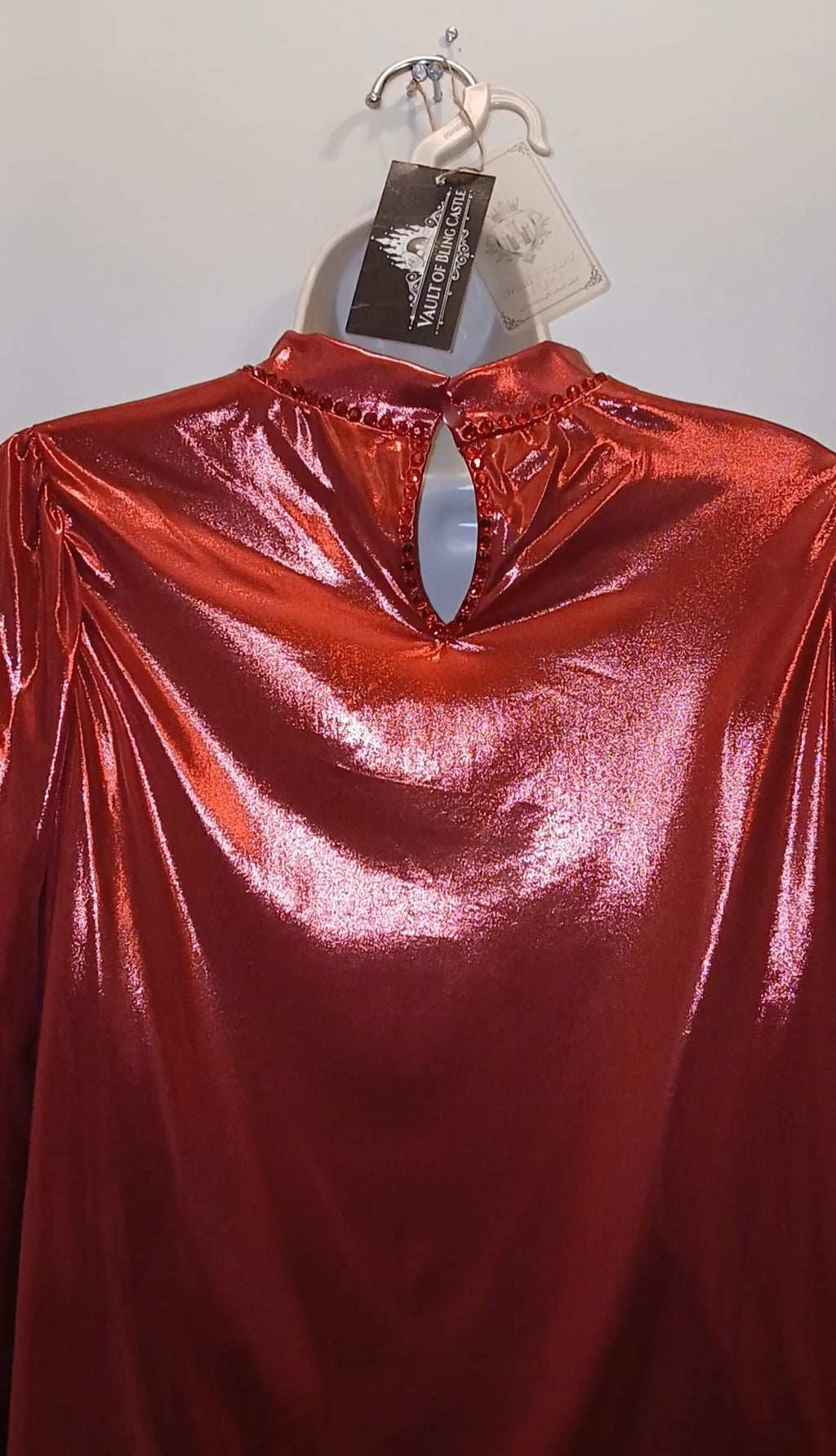 Crimson Red Panorama Women's Long Sleeve Blouse