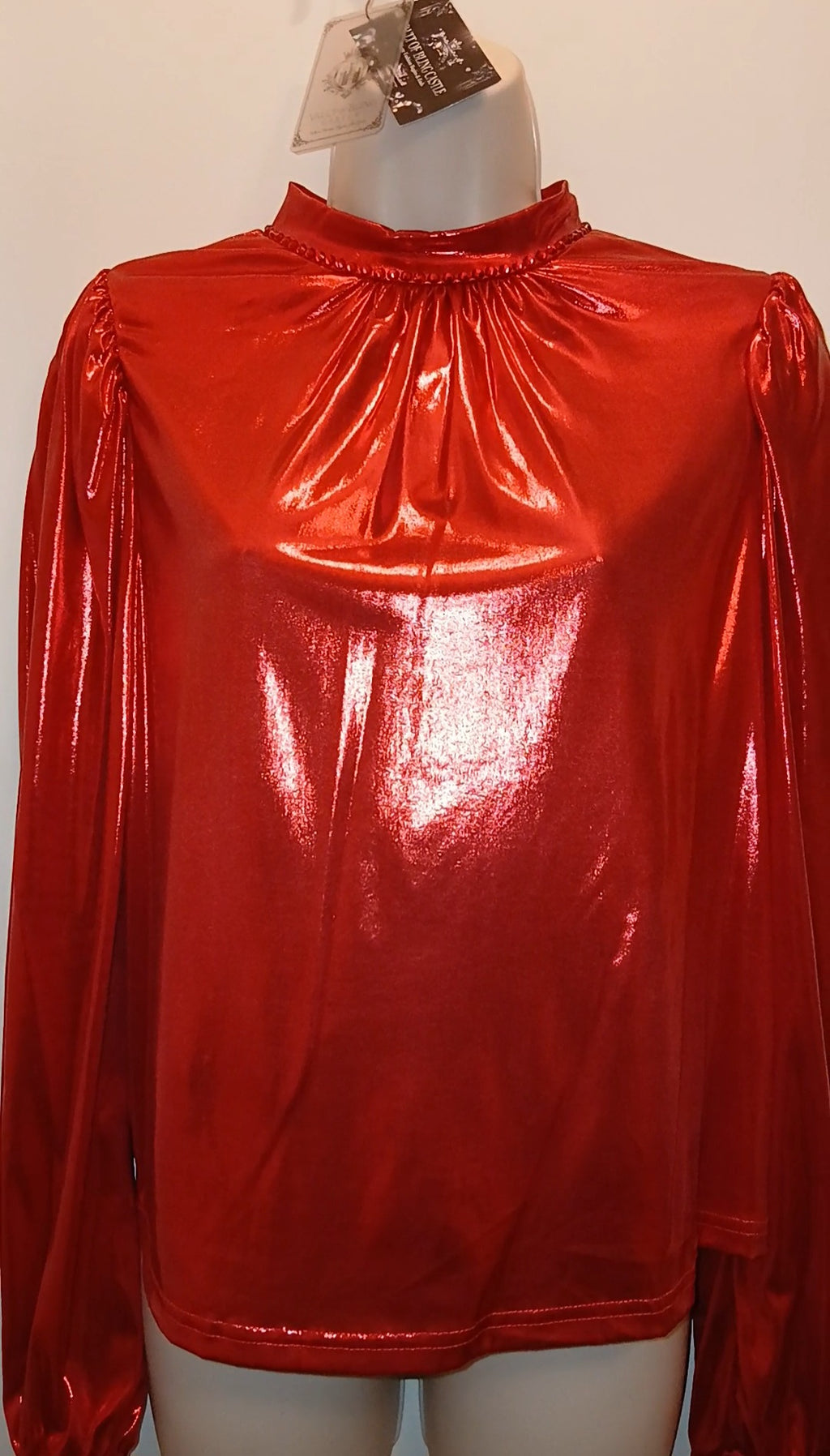 Crimson Red Panorama Women's Long Sleeve Blouse