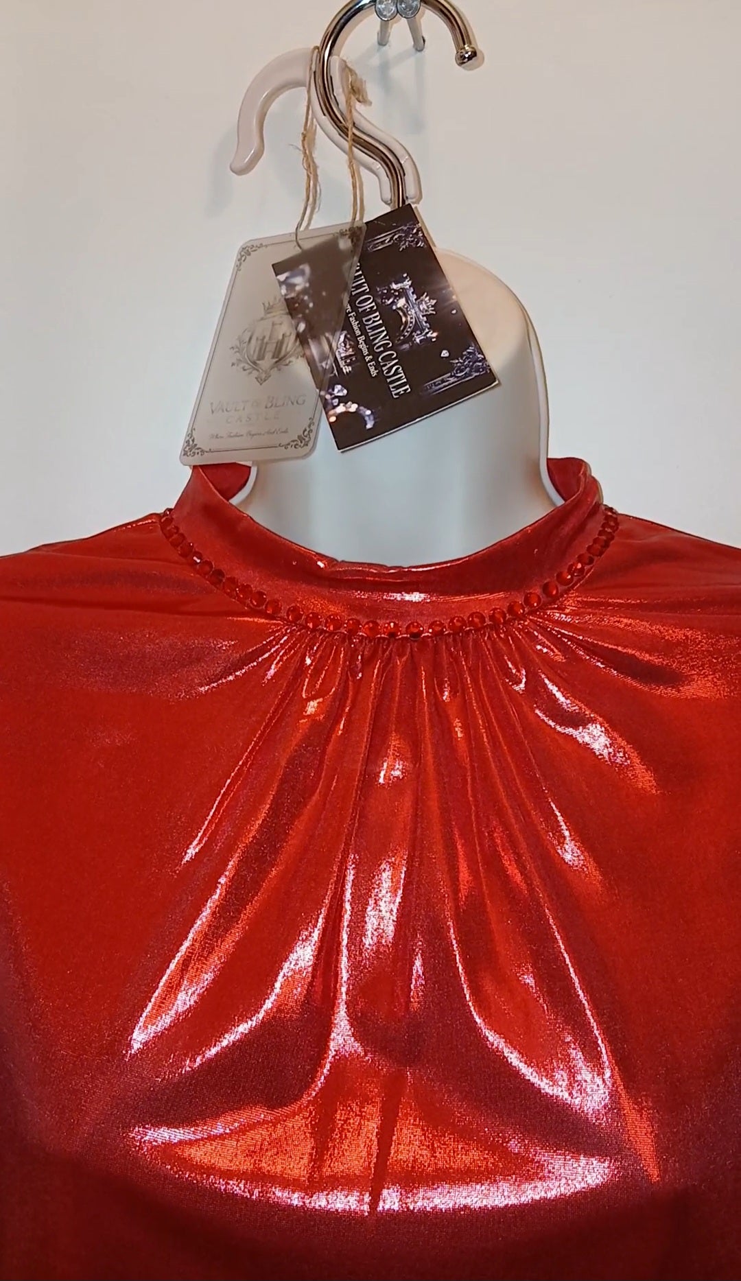 Crimson Red Panorama Women's Long Sleeve Blouse