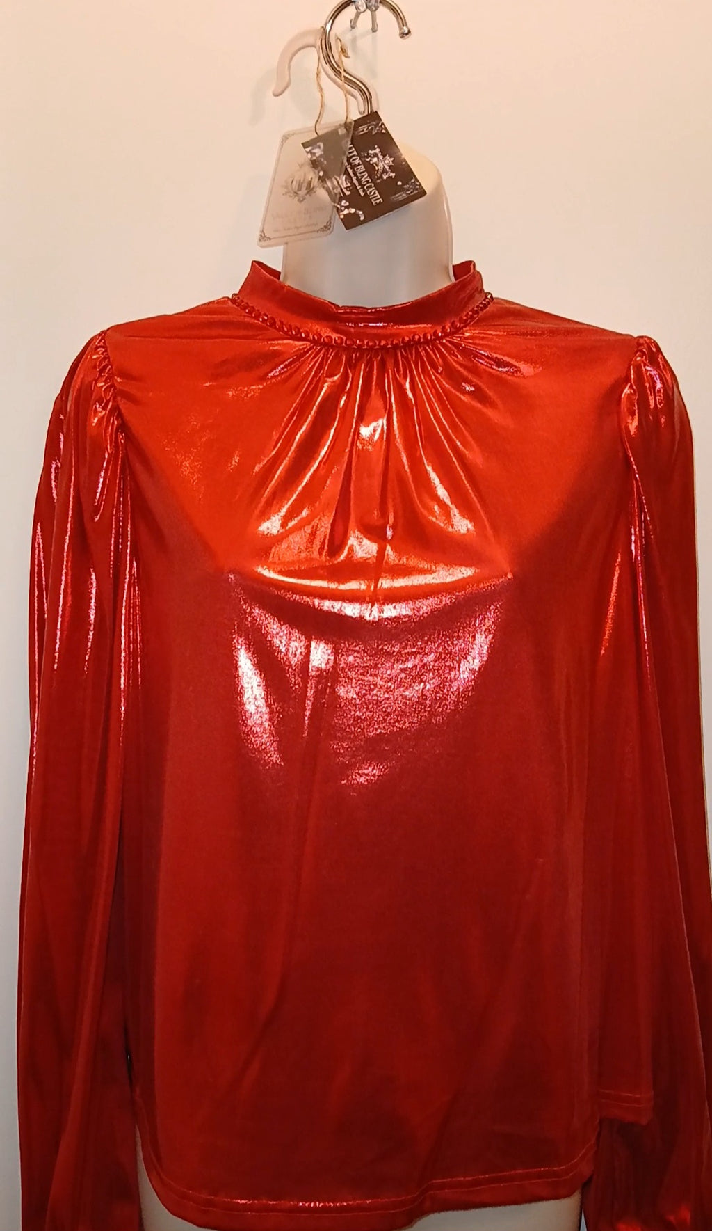 Crimson Red Panorama Women's Long Sleeve Blouse