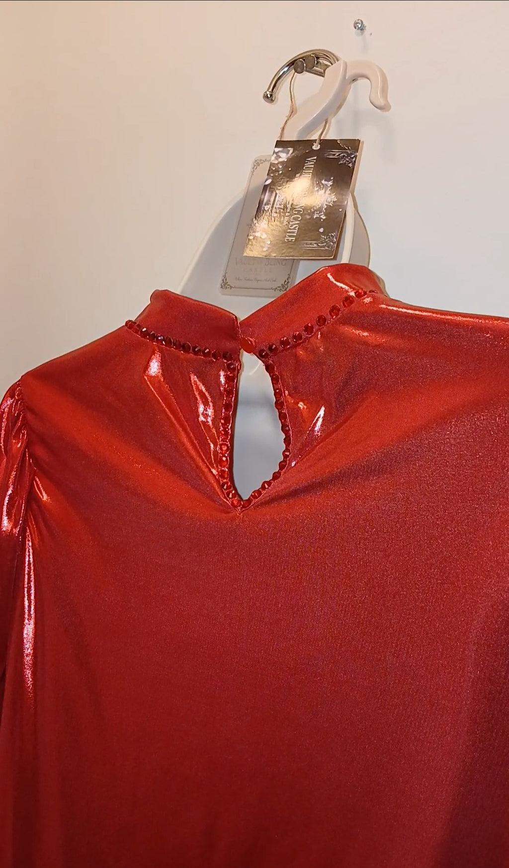 Crimson Red Panorama Women's Long Sleeve Blouse