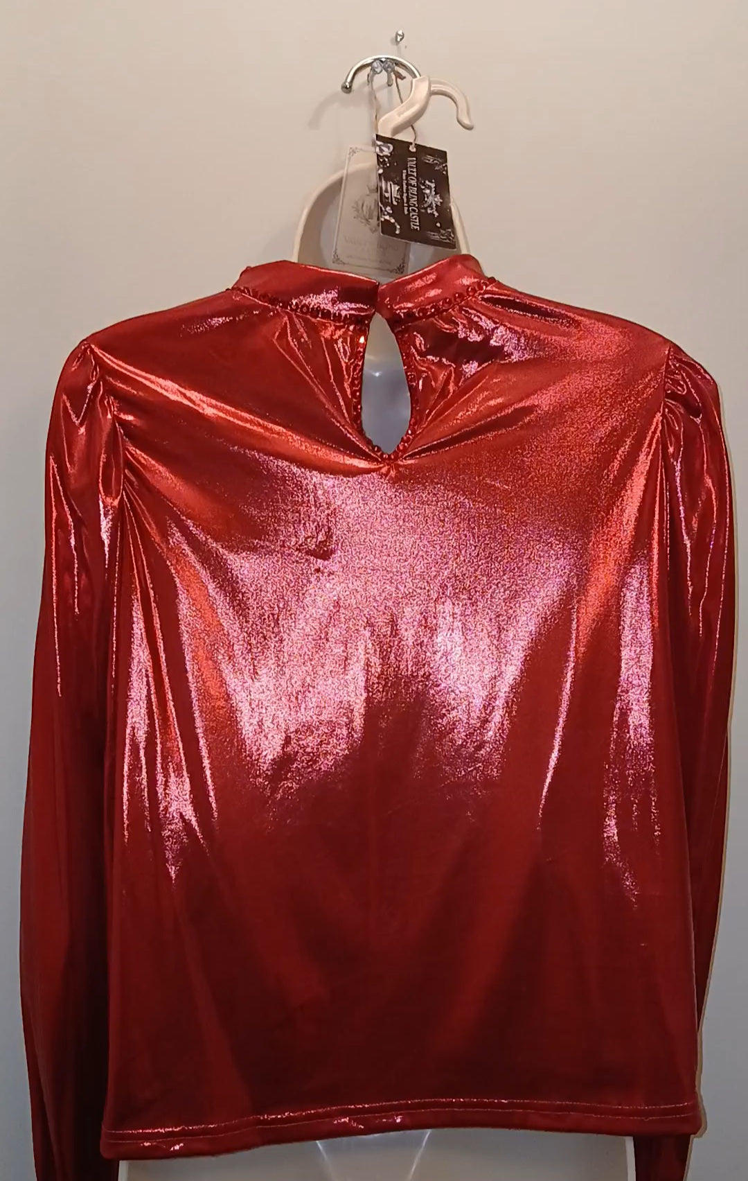Crimson Red Panorama Women's Long Sleeve Blouse
