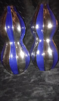 Pinnacle Vortex Platinum & Royal Blue Vase Set